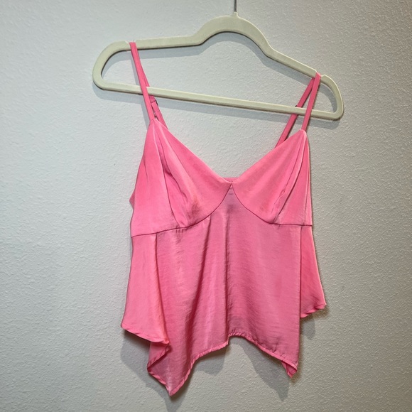 Women’s Satin Hot Pink Ham Top Size S - Picture 3 of 8